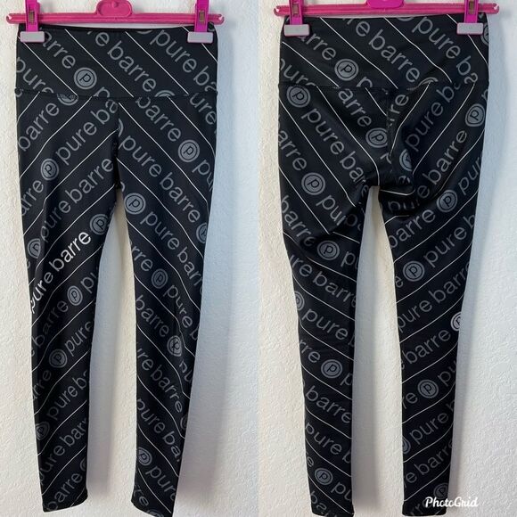 PURE BARRE | Signature Graphic Leggings Black Gray White Women’s Size Small - Picture 1 of 3